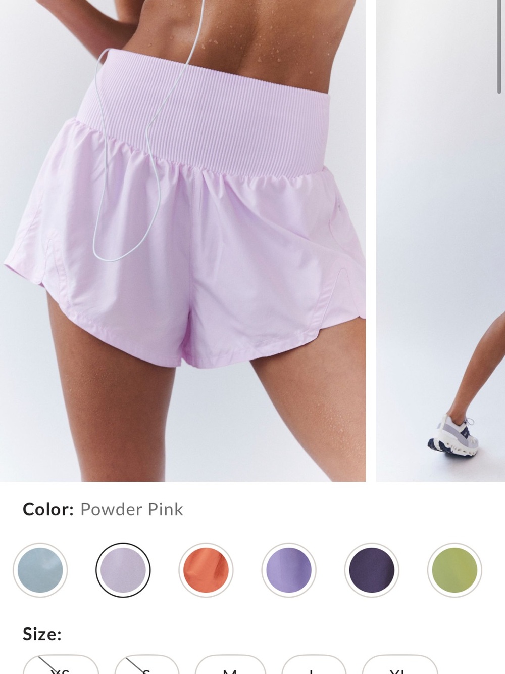 FP Movement by Free People Powder Pink Ribbed-Waist Athletic Shorts - Carpe Diem